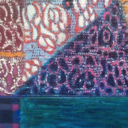 Krajobraz z kwitnącymi drzewkami