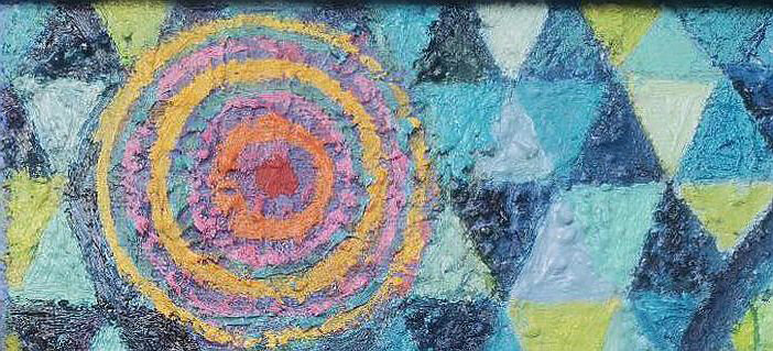 Krajobraz z kwitnącymi drzewkami