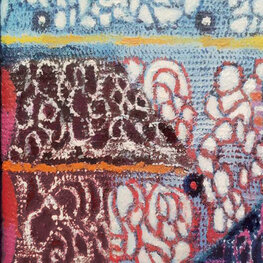 Krajobraz z kwitnącymi drzewkami