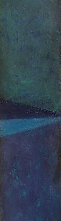 Krajobraz z kwitnącymi drzewkami