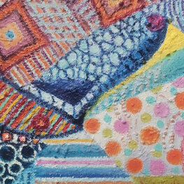 Krajobraz z kwitnącymi drzewkami