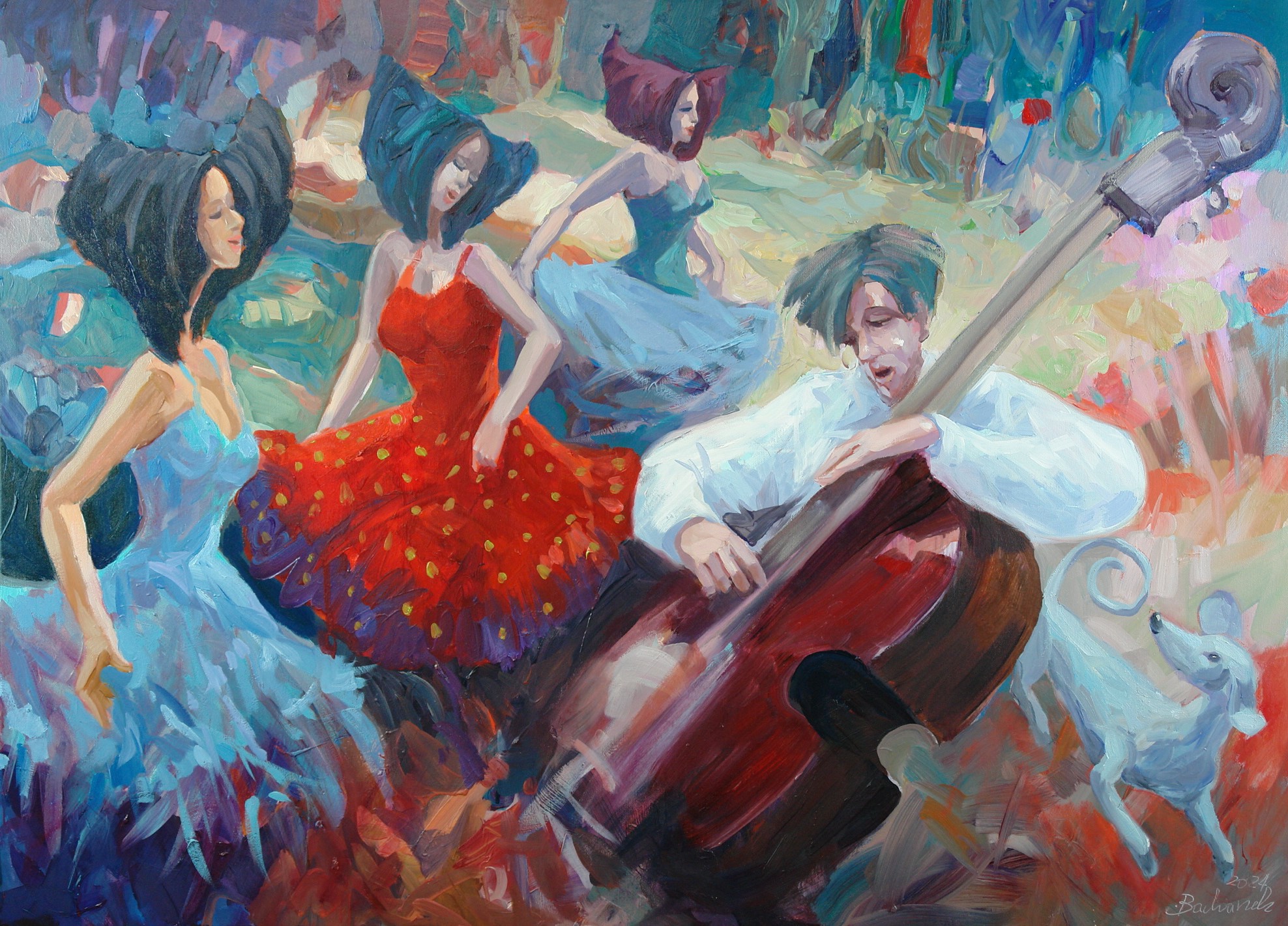 Kontrabas w pejzażu