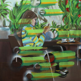 Spotkanie las cafe, zima