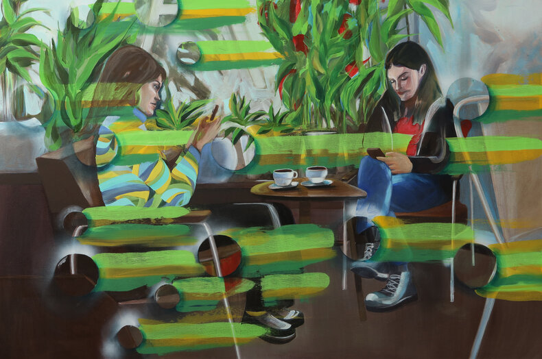 Spotkanie las cafe, zima