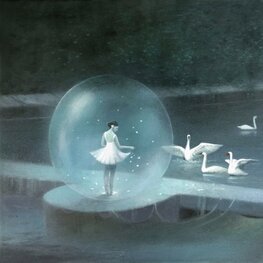 Przed spektaklem - akryl na płótnie