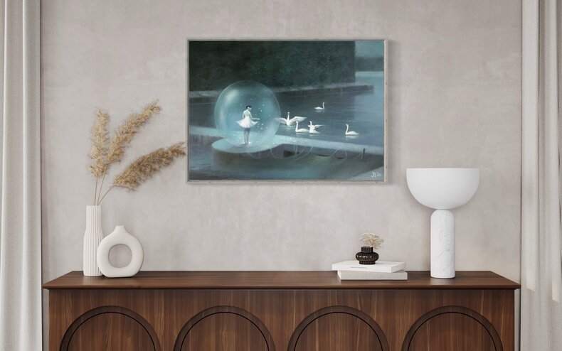 Przed spektaklem - akryl na płótnie