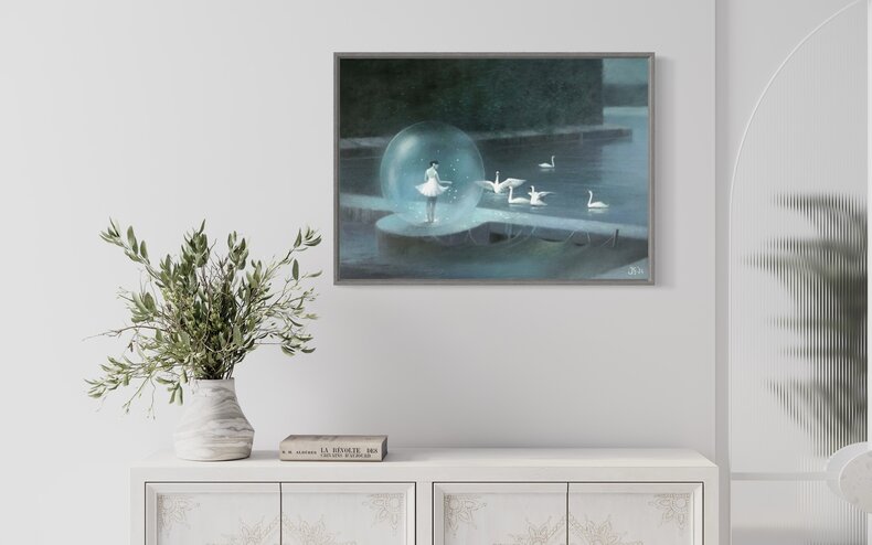 Przed spektaklem - akryl na płótnie