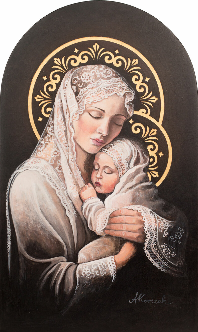 Madonna z Dzieciątkiem w koronkowej chuście III