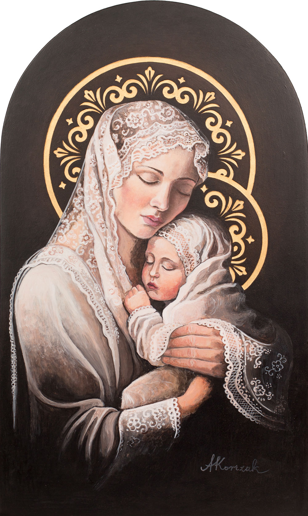 Madonna z Dzieciątkiem w koronkowej chuście III