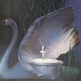 Jezioro Łabędzie - akryl na płótnie