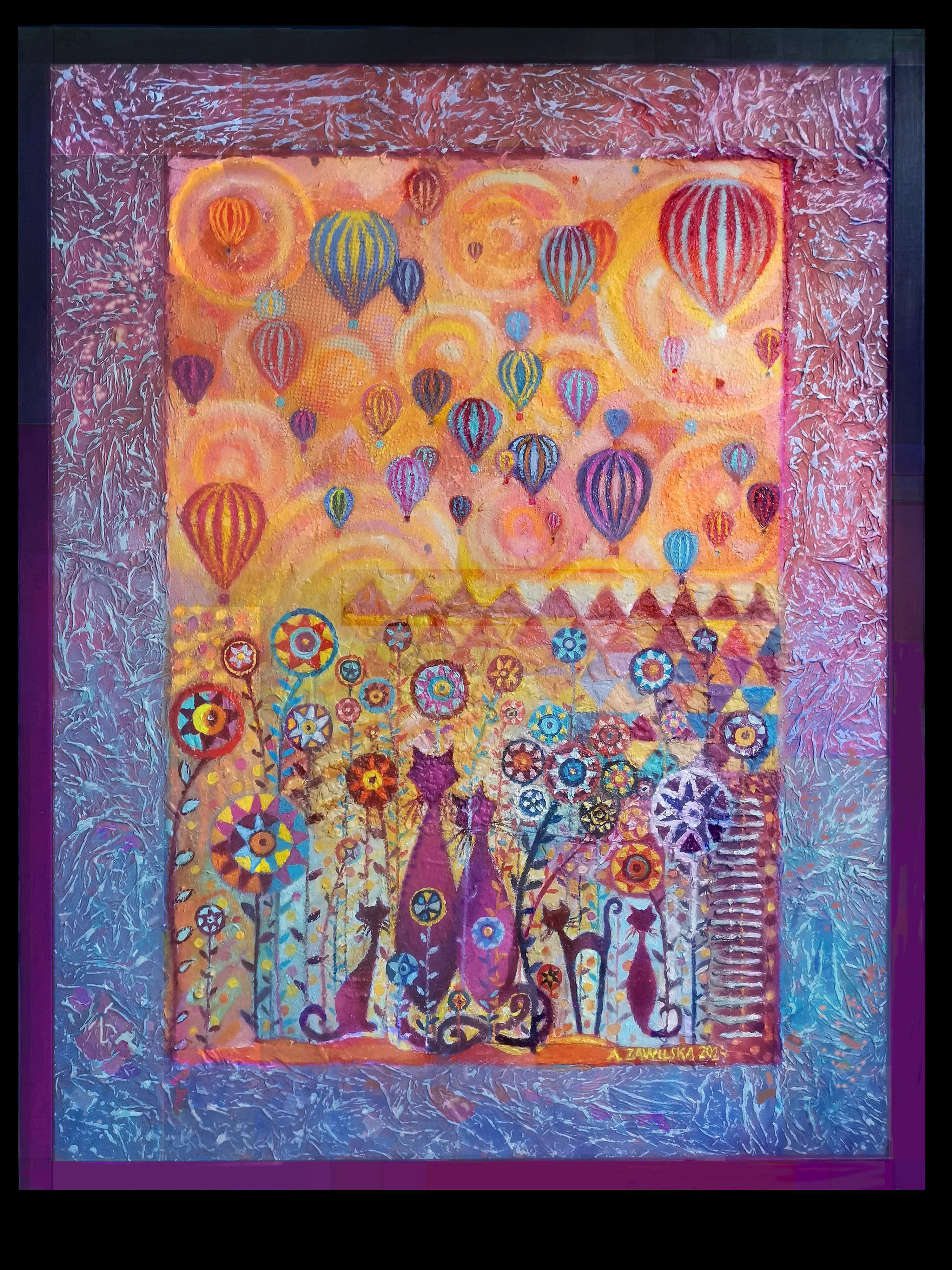 Kocia rodzina obserwuje świat