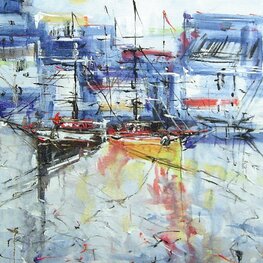 Słońce, łodzie i port