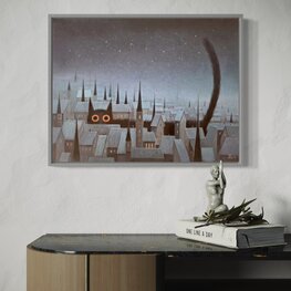 Czarny kot - akryl na płótnie