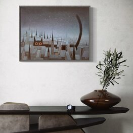 Czarny kot - akryl na płótnie