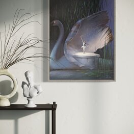 Jezioro Łabędzie - akryl na płótnie