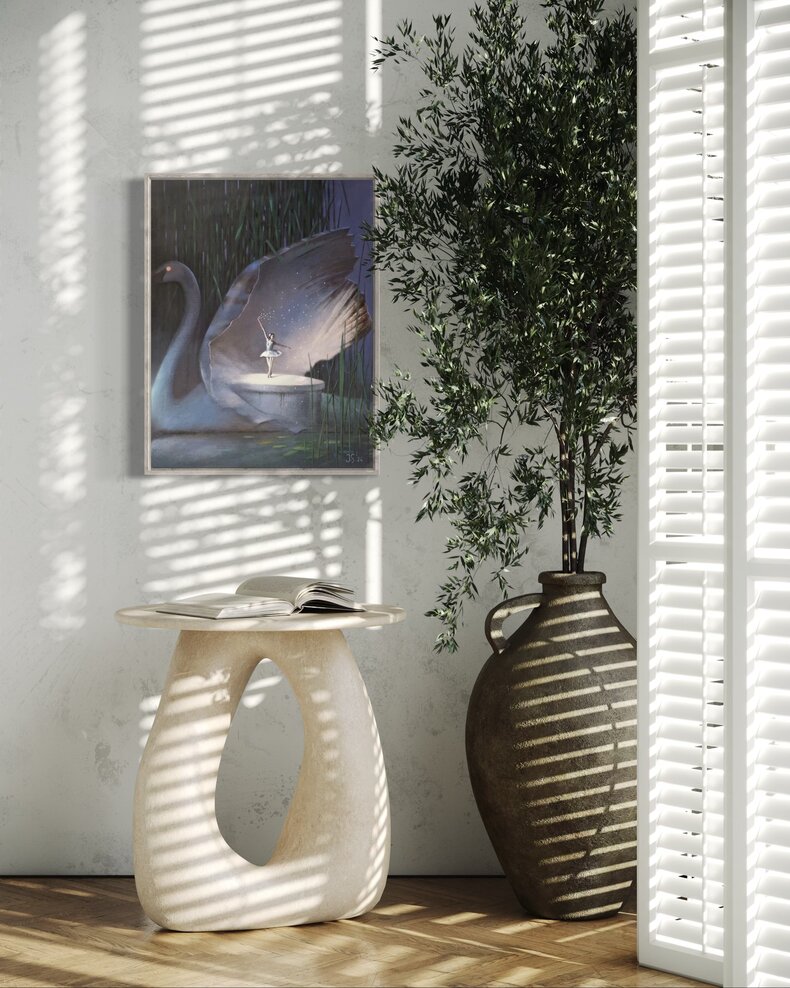 Jezioro Łabędzie - akryl na płótnie