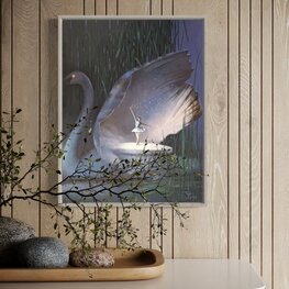 Jezioro Łabędzie - akryl na płótnie