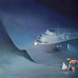 The Young Man and the Sea - akryl na płótnie