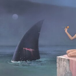 Fishing prohibited - akryl na płótnie