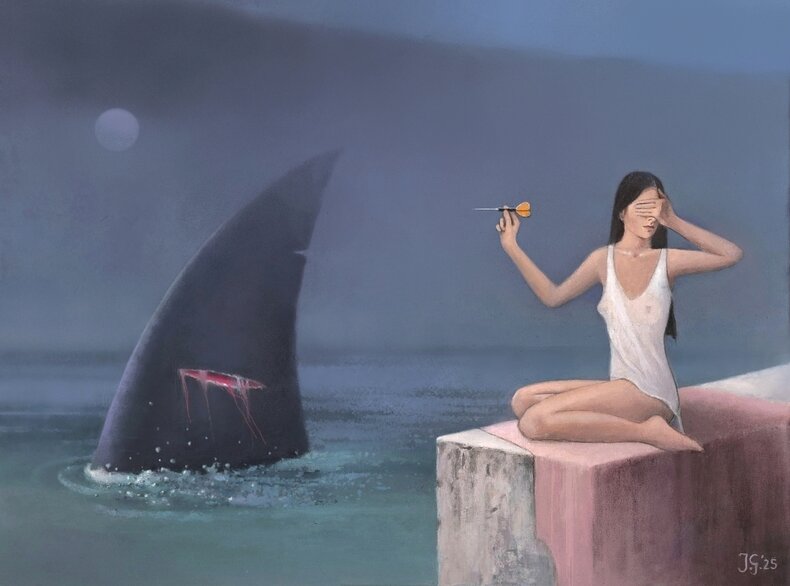 Fishing prohibited - akryl na płótnie