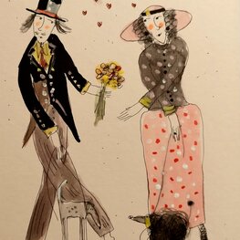 Państwo zakochani z pieskami