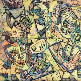 Artystka obierająca ziemniaki 