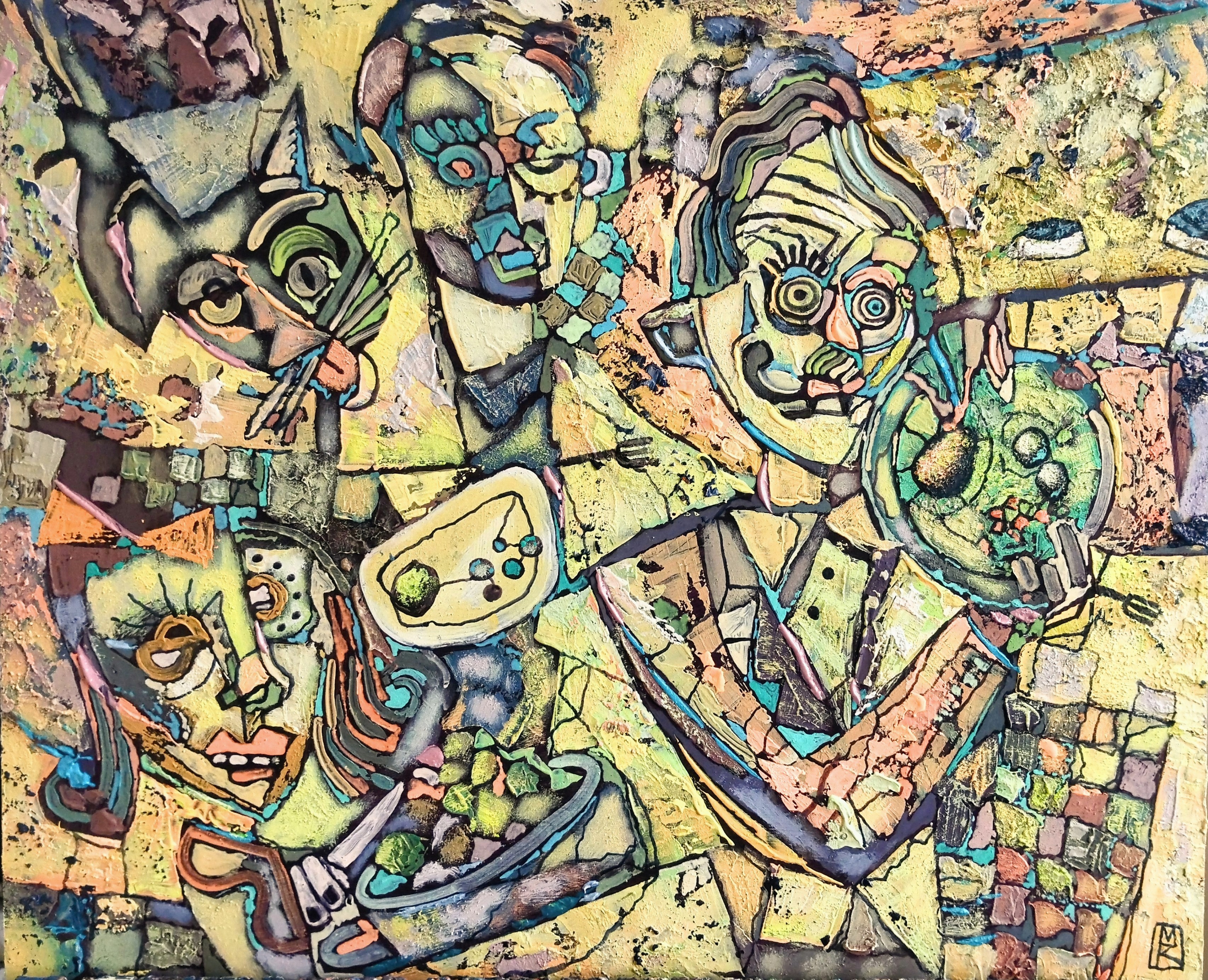 Artystka obierająca ziemniaki 