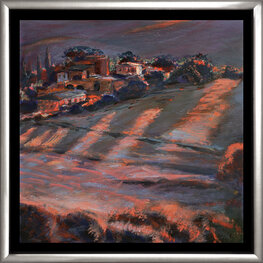 W Toskanii o zachodzie słońca