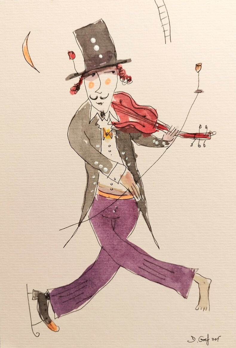 Akordeonistka i skrzypek