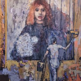 Dziewczynka z chryzantemami 