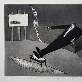 Malarz abstrakcyjny - czekając na natchnienie 