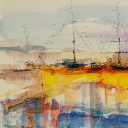 Dwie żółte łodzie