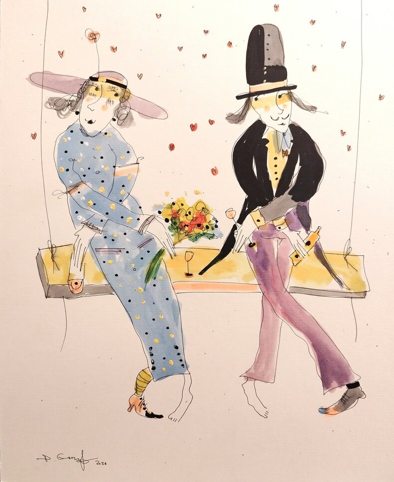 Zakochani i huśtaweczka