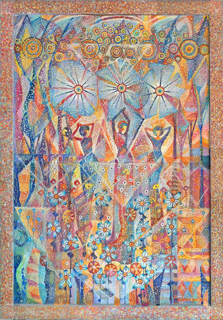 Kobiety wśród kwiatów i drzew